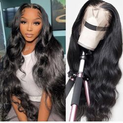 180 Density 13x4 HD Transparent Lace Frontal Wigs for Black Women Human Hair Glueless Wigs Human Hair Lace Front Wigs Brazilian Virgin Human Hair Wig 