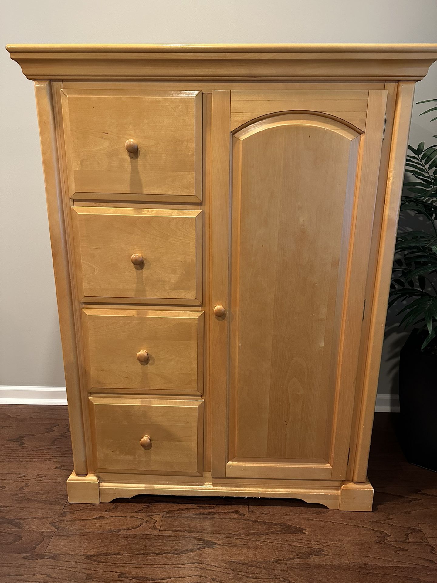 Armoire And Twin Size Bed With 2 Storage Drawers