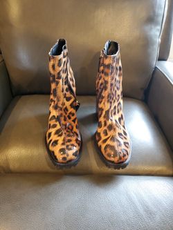 Leopard Patton leather Schutz  Bootds
