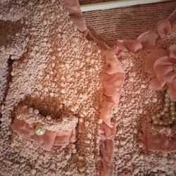 Girls 3t Pink Sweater Beautiful Pearls And Detail