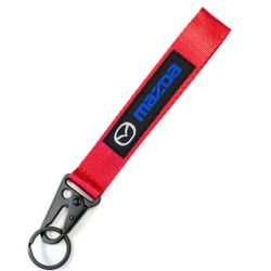 BRAND NEW JDM Mazda Red Racing Wrist Keychain Metal key Ring Hook Strap Lanyard Universal
