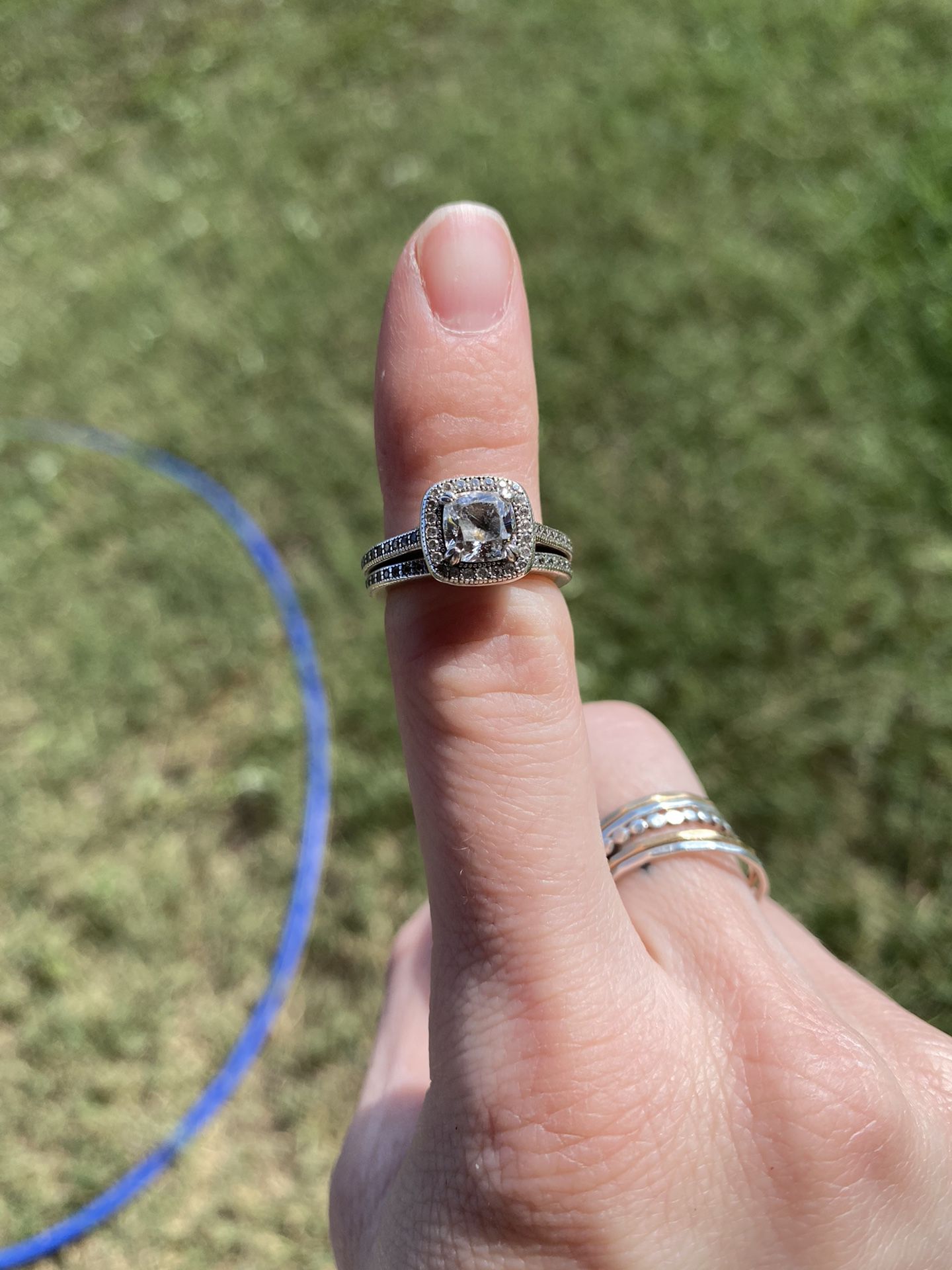 Silver Wedding Ring Set Size 5