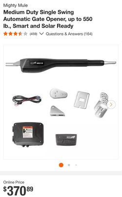 Mighty Mule MM371W Medium Duty Single Swing Automatic Gate Opener, up to 550 lb., Smart
