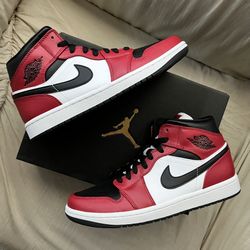 Air Jordan 1 Mid Chicago Black Toe Red White New Size 8 8.5