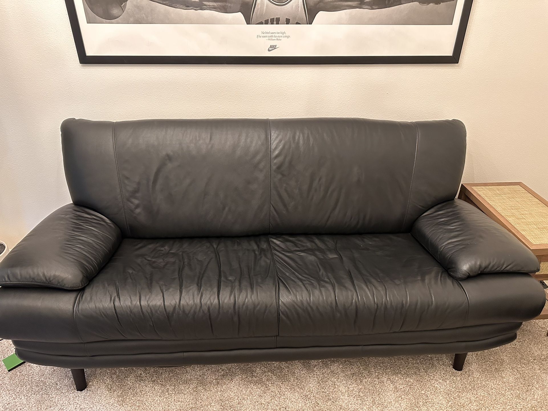 Black Leather Couch 
