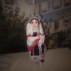 Porcelain Vintage Marionette Puppet Female Handcrafted female and male
