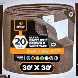Ultra Heavy Tarp 30x30 Brown/white