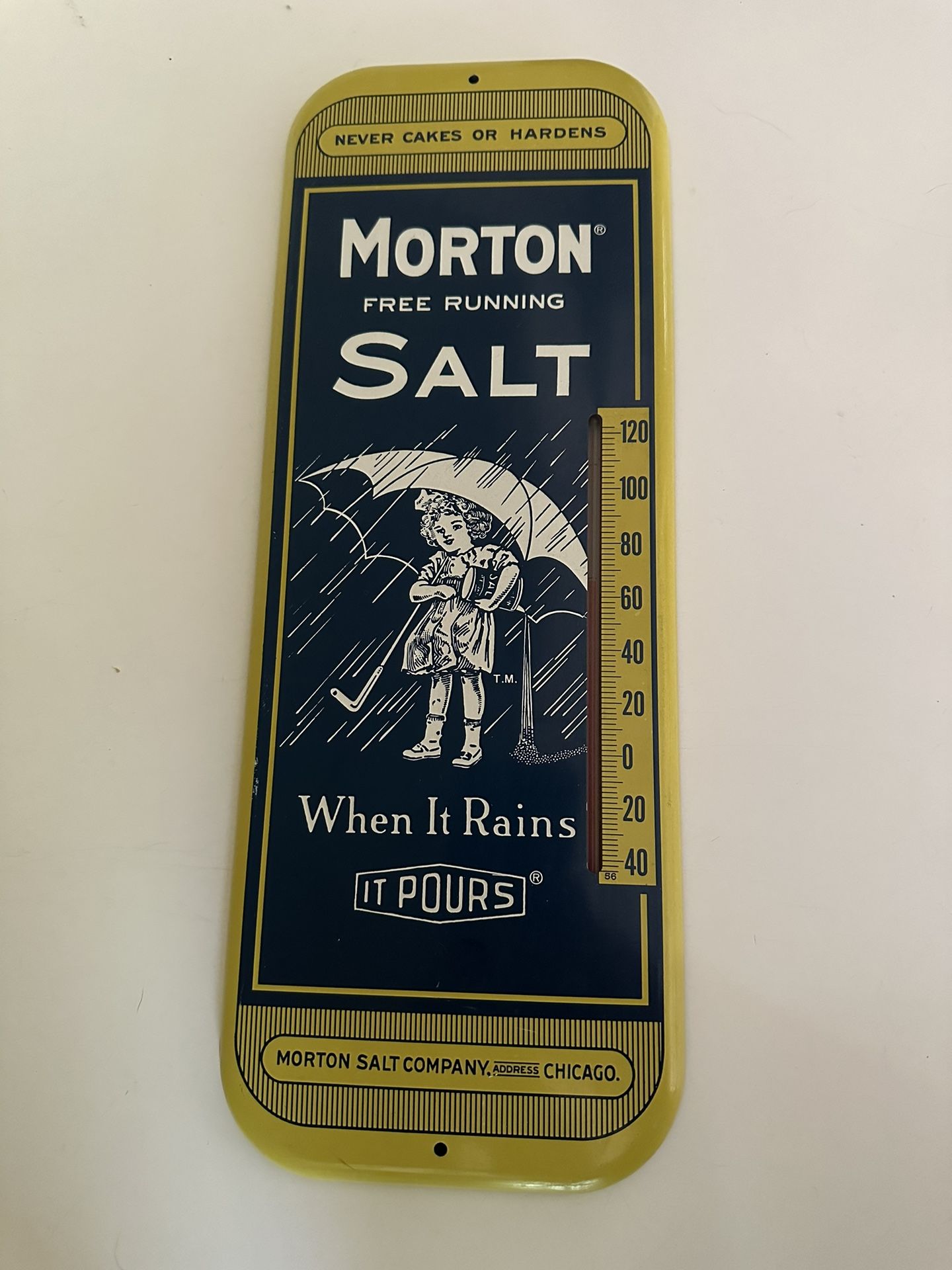 Vintage Morton Salt Company Thermometer