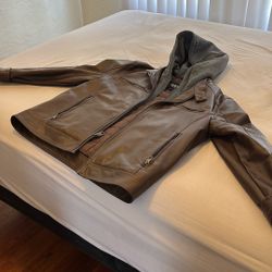 Brown GUESS Leather Jacket 