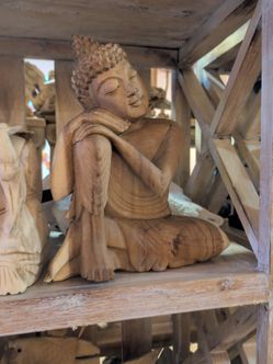 Hand-Carved Wooden Buddha Statue