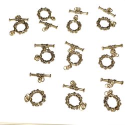 Lot Of 10 Ornate Gold Tone 