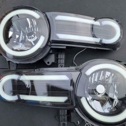 07-14 FJ Cruiser LED DRL Sequential Turn Signal Headlights Faros Focos Micas Luces Micas Calaveras Headlamps 