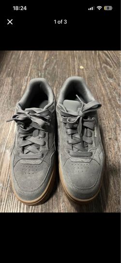 Grey suede shoes