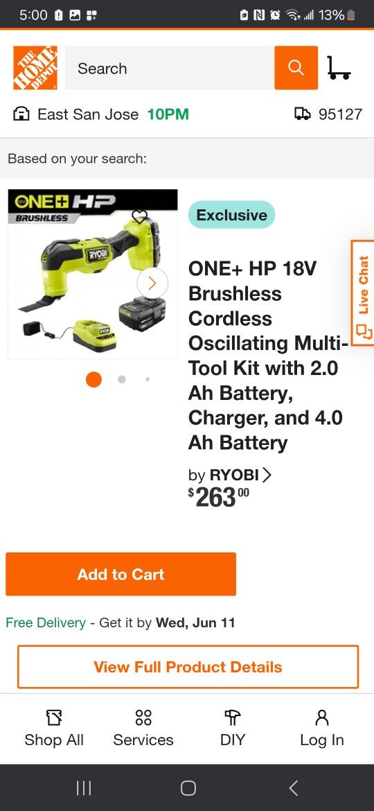 ryobi one plus HPmulti tool with 2 batteries and charger or tool only