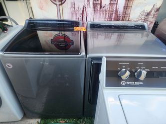 Whirlpool Gray Top Load Washer and Dryer Set