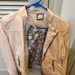 Light Pink Faux Leather Jacket