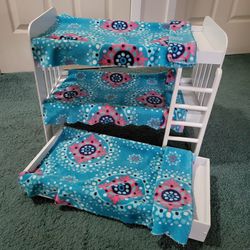 DOLL BUNKBEDS WITH ROLLING TRUNDLE UNDERNEATH  SEE DESCRIPTION 
