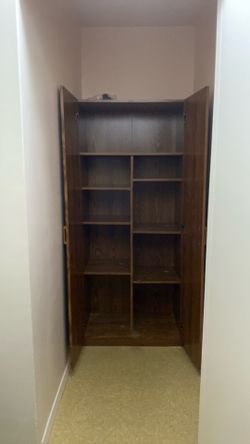 Wooden shelving unit