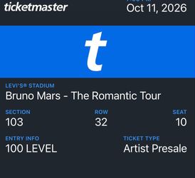 Bruno Mars Tickets