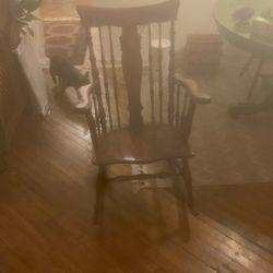 Pressed Back Wood Rocking Chair 