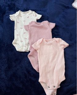 Carter’s Baby Girl Ribbed Onesies Set of 3