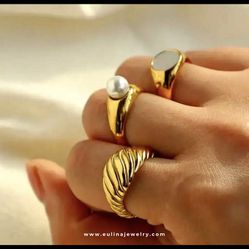 Croissant Ring Gold Ring Perfect Gift Girlfriend Gift 18K Gold Plates