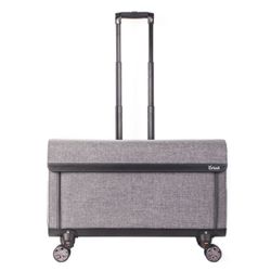 Cricut Craft Travel Storage Wheels Tweed Rolling Craft Case, Gray 