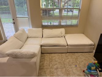 Modular white cloud sectional sofa