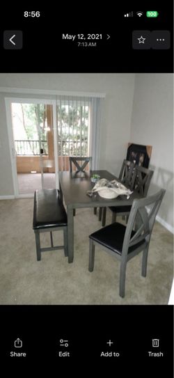 Dinning Table With Chairs One Long Bench