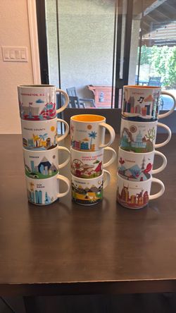 Starbucks You Are Here Collection Mugs Set of 11