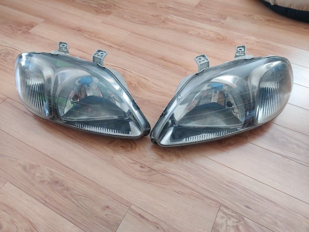 96-98 JDM Ek9 Honda Civic Type R Headlights Gunmetal