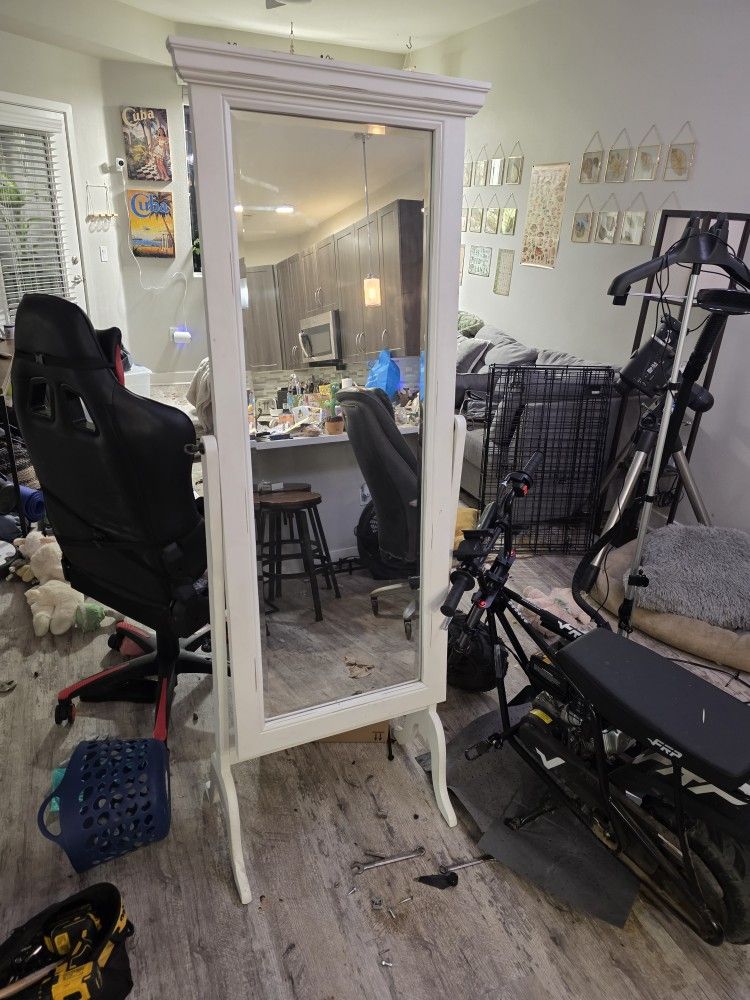 Adjustable Self Standing Long Mirror