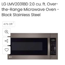 LG Black Stainless Steel 2.0 Microwave 475.00 