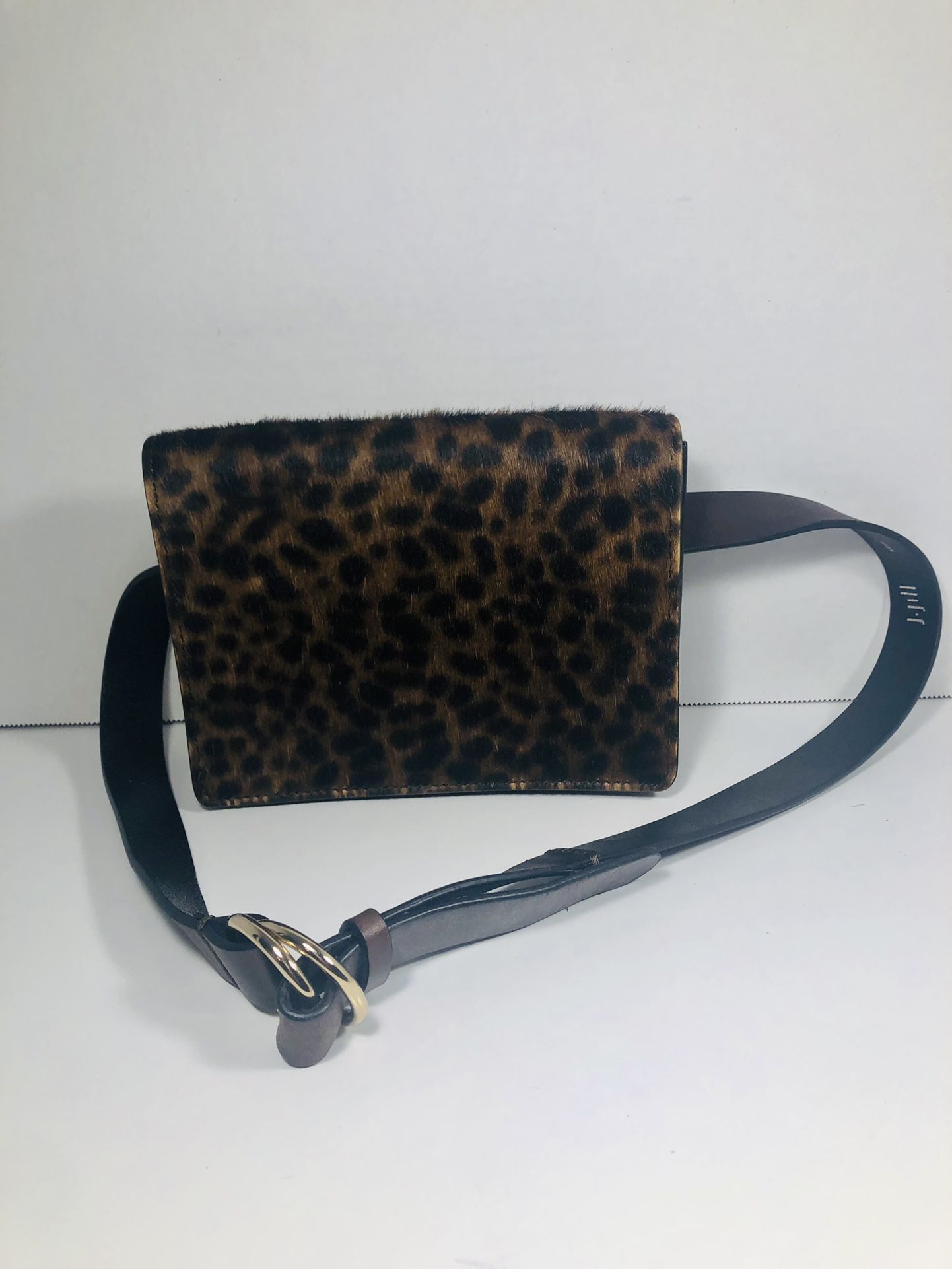 J.jill Made In Italy Belt Bag Leopard Print Calf Hair And Leather Xs/s