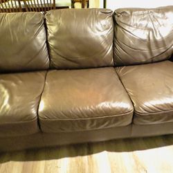 Brown Leather Sofa