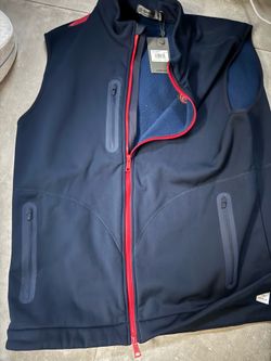 G/FORE Paneled Soft Golf Vest - navy with red zip