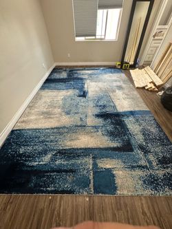 LUXE WEAVERS Lagos Collection Navy Blue 9x12 Abstract Area Rug
