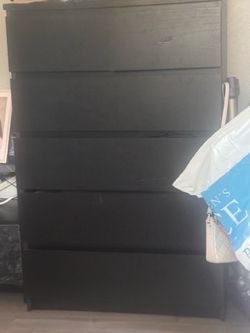 6 drawer Ikea malm black dresser $40