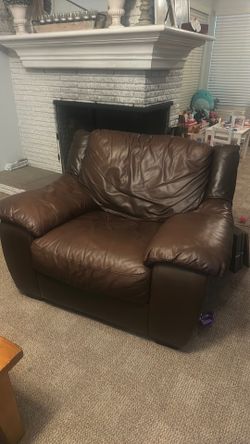 Brown leather chair