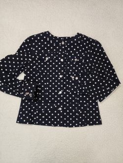 Chaps Womens Navy With White Polka Dots Jacket Size L  Lknw As Pictured Buttons