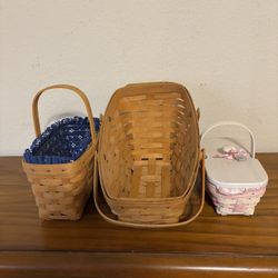 3 Longaberger Baskets