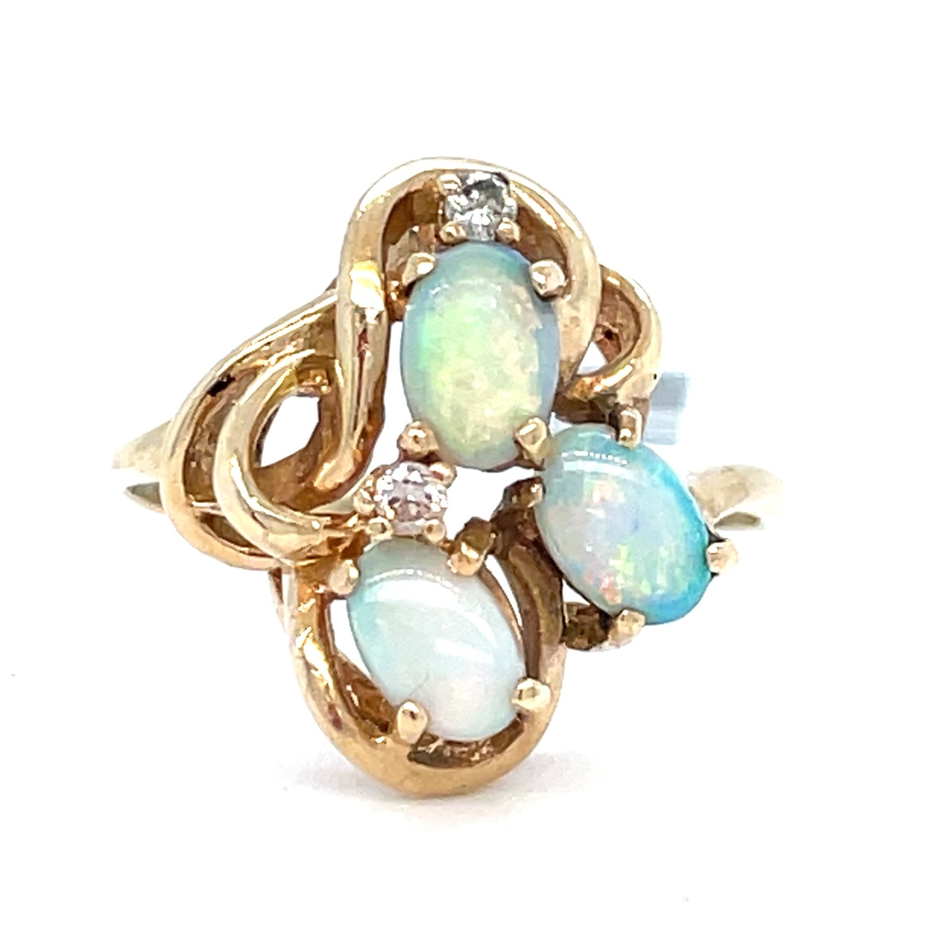 10Kt Yellow Gold Opal Ring 3.65g Size 9 I-1910
