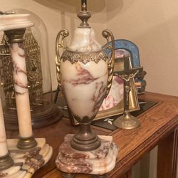 Circa  1890   Henry XVI French Marble Clock Set