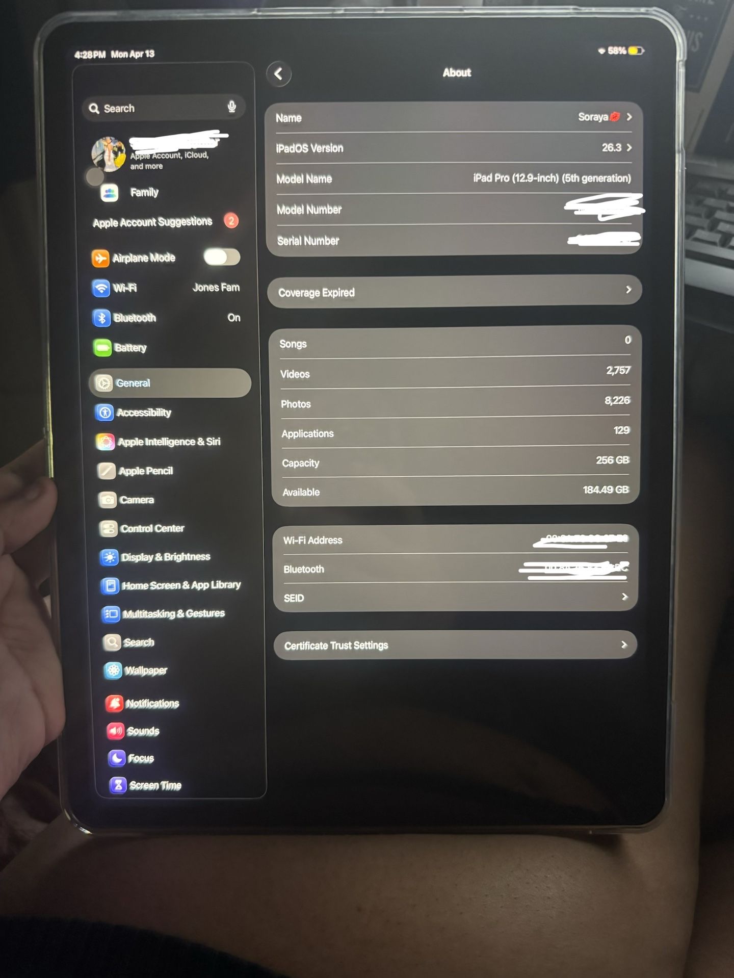 Ipad Pro 12.9in 5th Gen