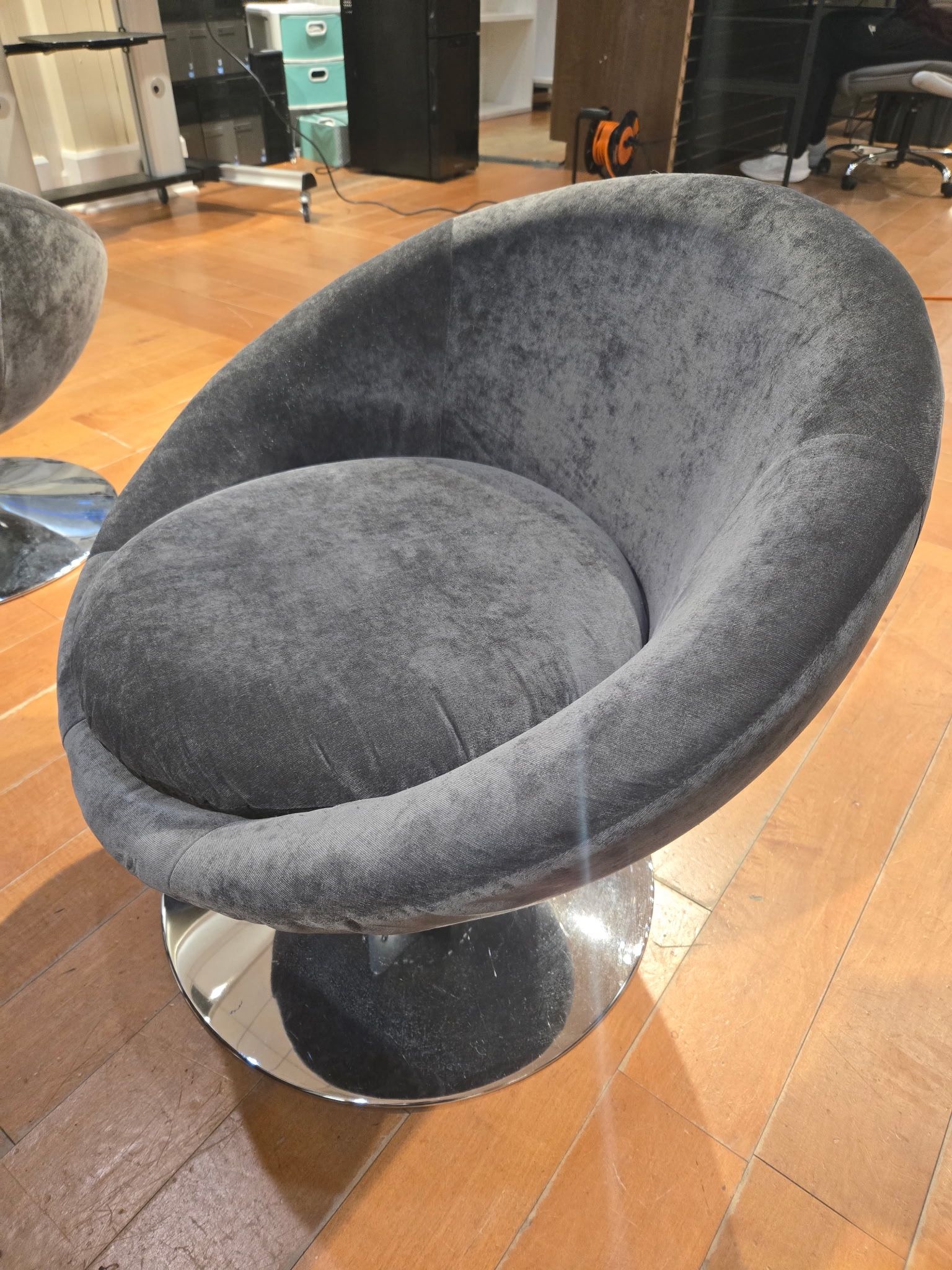 modern gray velvet swivel accent chair (many)