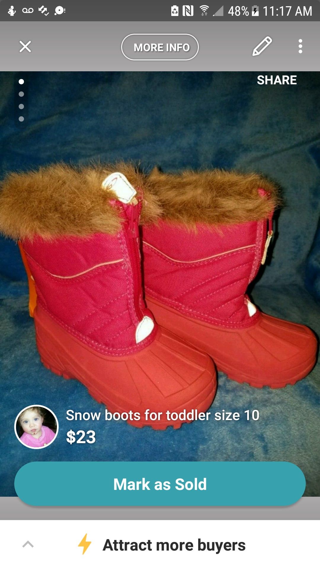 Snow boots size 10