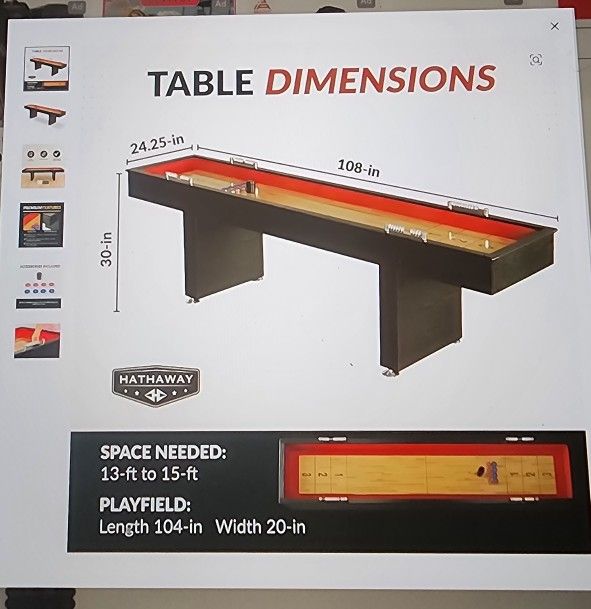 9ft Avenger Shuffle Board Table