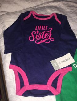 Little sister onesie new with tag size 3 Months