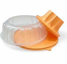 Tupperware Jel Ring Mold, Jello Dessert Mold, 6 Cup Capacity in Orange