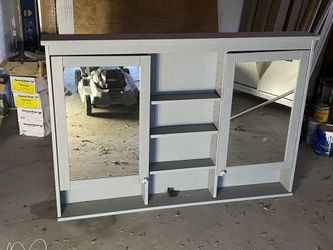 Bathroom Vanity Double Mirror Wall/Shelves